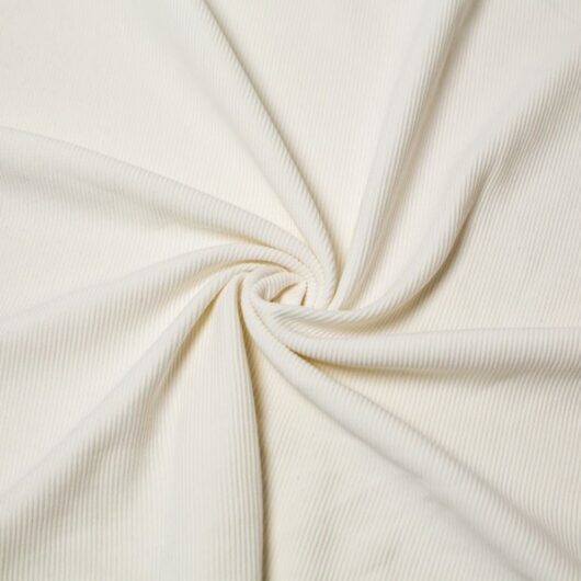 100% Cotton Ottoman Rib Stretch Knit Fabric Cream