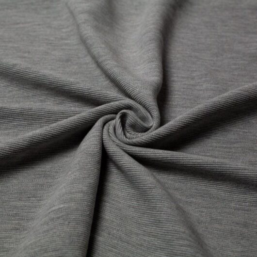 100% Cotton Ottoman Rib Stretch Knit Fabric Light Grey