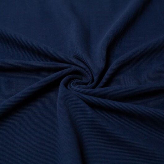 100% Cotton Ottoman Rib Stretch Knit Fabric Navy