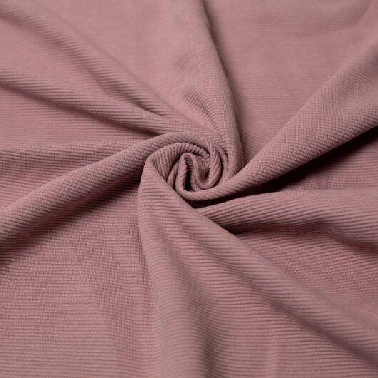 100% Cotton Ottoman Rib Stretch Knit Fabric Old Rose