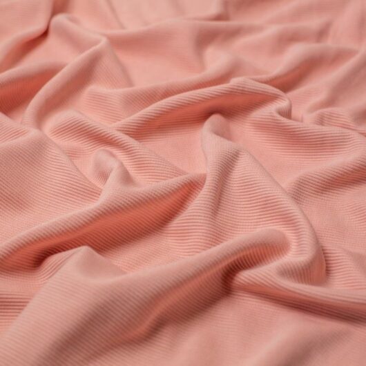 100% Cotton Ottoman Rib Stretch Knit Fabric Pink