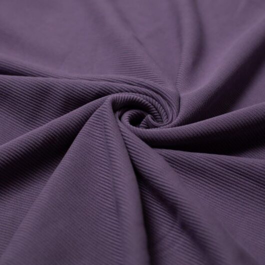 100% Cotton Ottoman Rib Stretch Knit Fabric Purple Sage