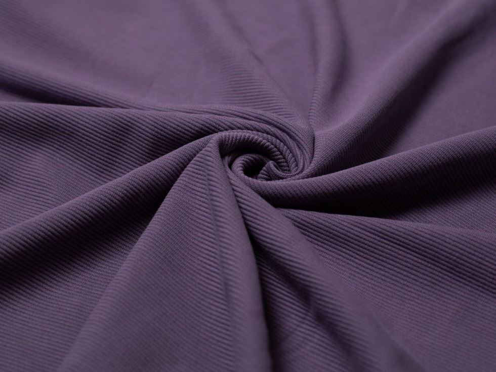 100% Cotton Ottoman Rib Stretch Knit Fabric Purple Sage