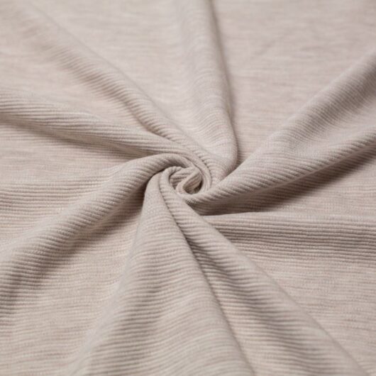 100% Cotton Ottoman Rib Stretch Knit Fabric Sand