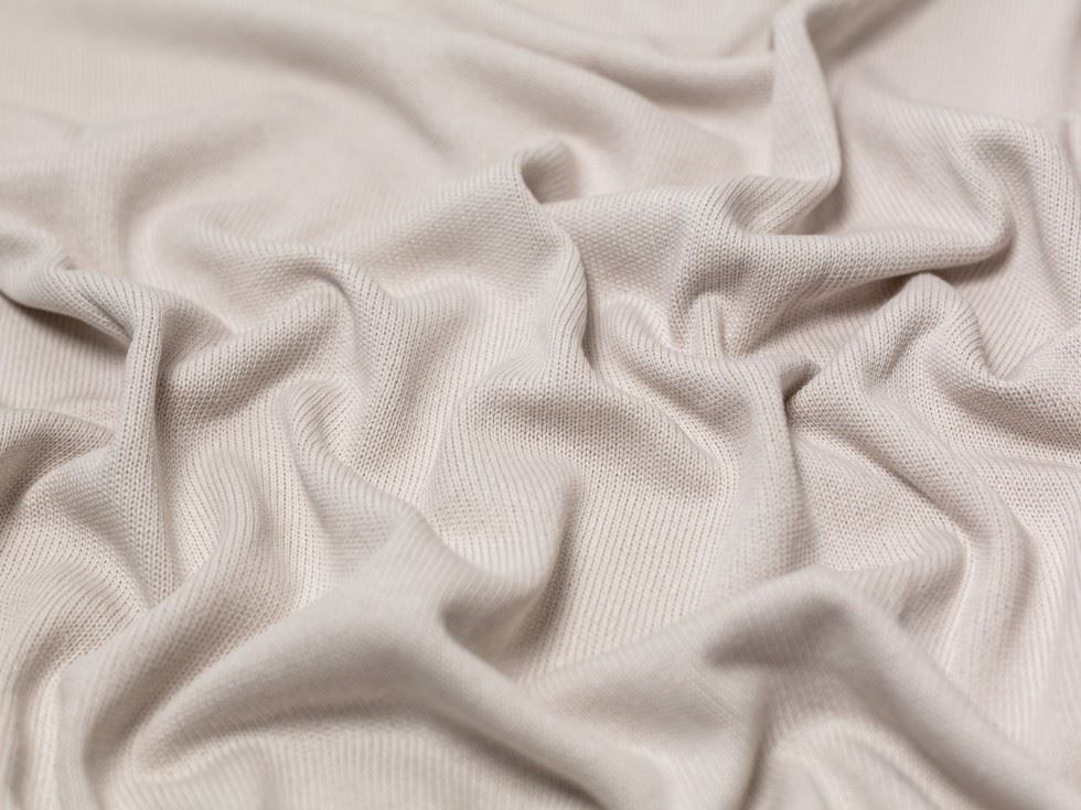 100% Cotton Sweater Knit Stretch Fabric Almond