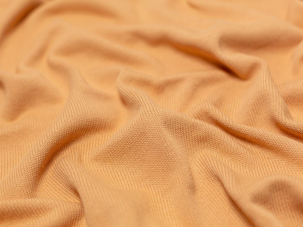100% Cotton Sweater Knit Stretch Fabric Apricot