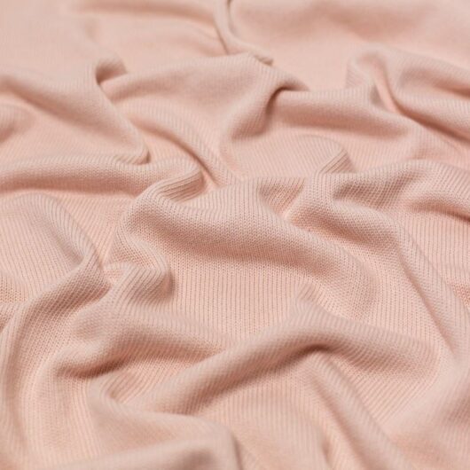 100% Cotton Sweater Knit Stretch Fabric Blush Pink