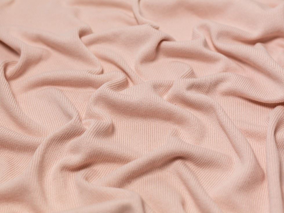 100% Cotton Sweater Knit Stretch Fabric Blush Pink