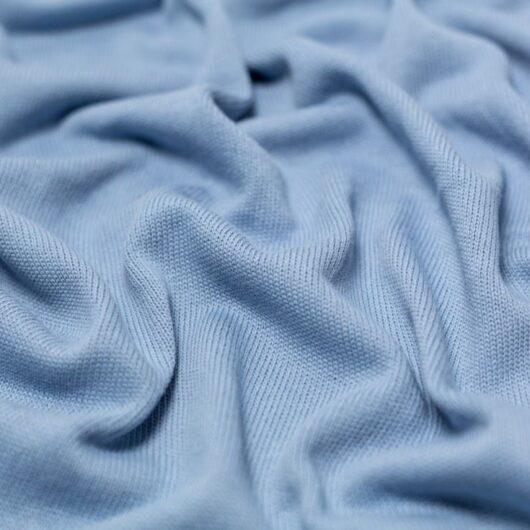 100% Cotton Sweater Knit Stretch Fabric Cornflower Blue