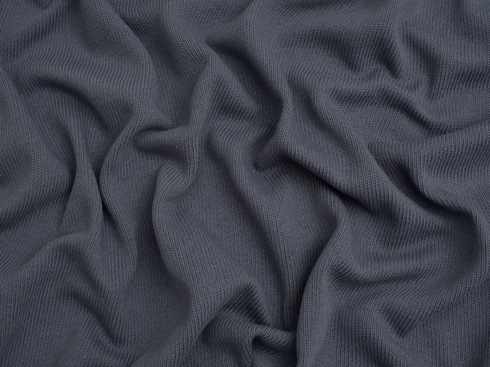 100% Cotton Sweater Knit Stretch Fabric Denim Blue