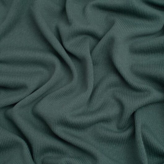 100% Cotton Sweater Knit Stretch Fabric Forest Green