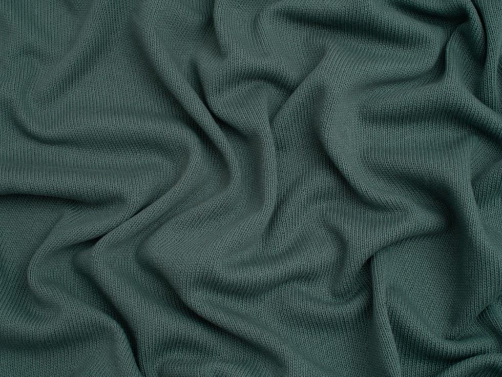 100% Cotton Sweater Knit Stretch Fabric Forest Green
