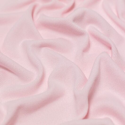 100% Cotton Sweater Knit Stretch Fabric Light Pink