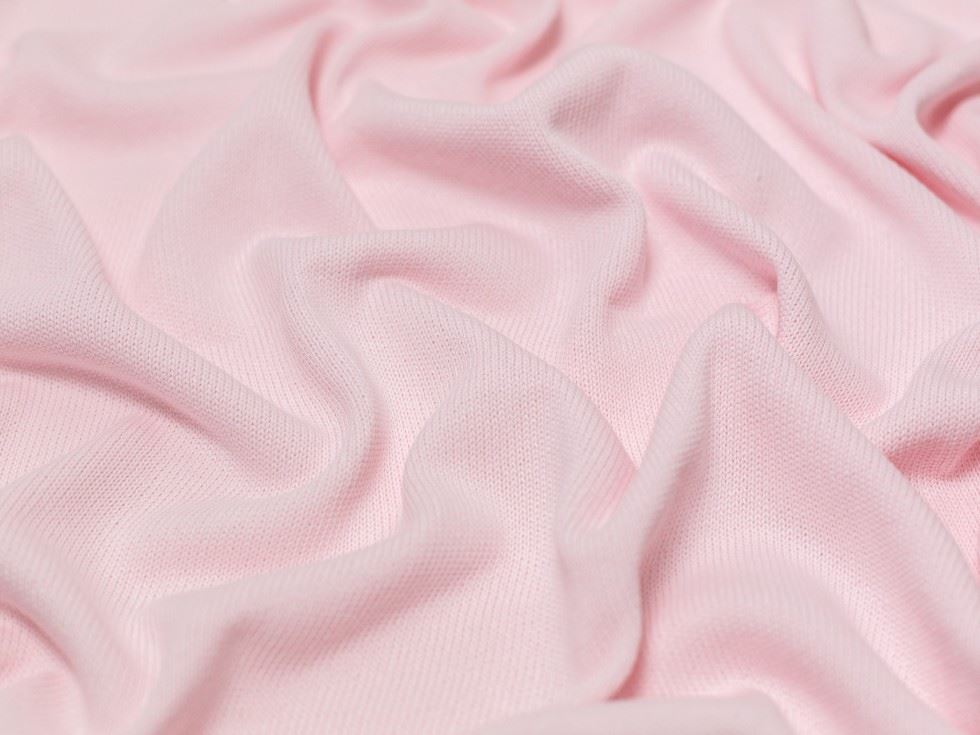 100% Cotton Sweater Knit Stretch Fabric Light Pink