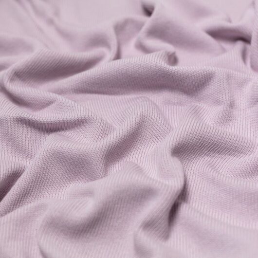100% Cotton Sweater Knit Stretch Fabric Lilac