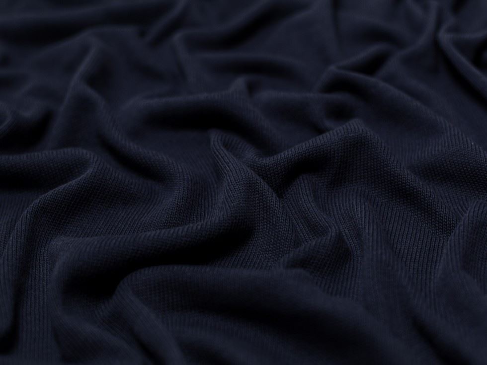 100% Cotton Sweater Knit Stretch Fabric Navy Blue