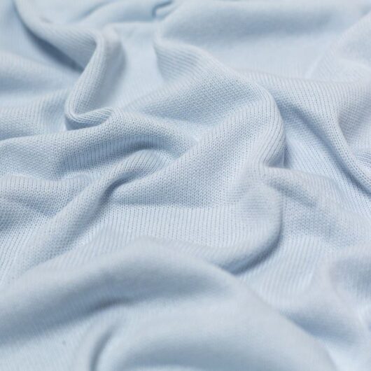 100% Cotton Sweater Knit Stretch Fabric Pastel Blue