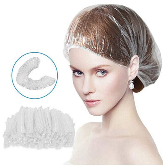 100pcs Disposable Shower Cap, Large Elastic Thick Clear Plastic Shower Cap, Suitable for Women, Home Use