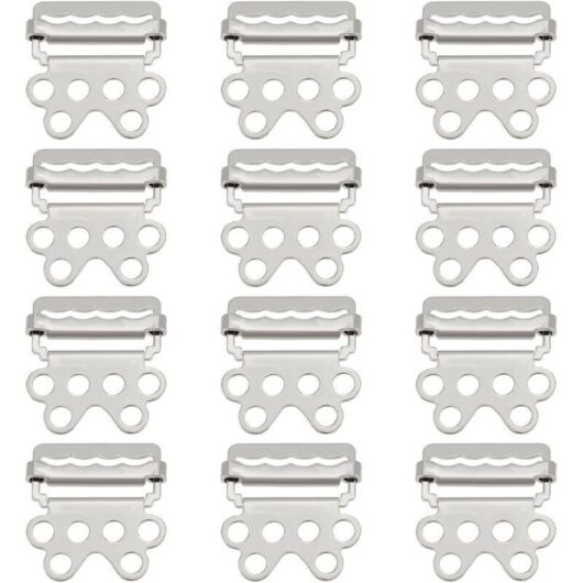 12 Alloy Sliding Buckle Tri Glide 6-Hole Sliders with Gears Strap Release Buckle for Corset Attachment