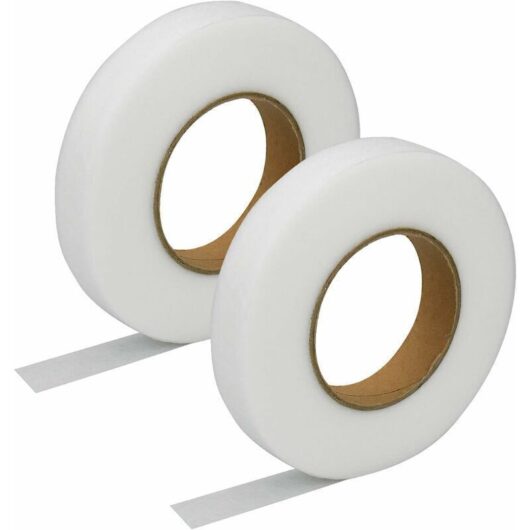 2 Pcs White Hemming Tape, 2cm x 64m, Double Sided Quick Hemming Tape for Fabric, Curtains, Dresses and Pants