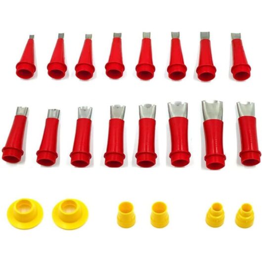 22 Pieces Sets Stainless Steel Caulking Nozzle Applicator Caulk Finishing Glue Silicone Sealant Finishing Tool Kitchen Bathroom