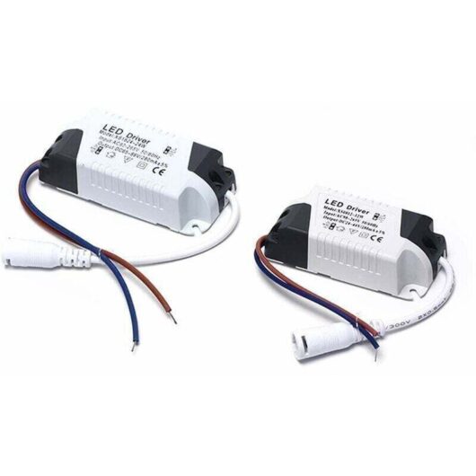 2x LED drivers, 13-18W transformer for LED ceiling lights, LED panel power supply, DC connection for LED ceiling lights (13-18W)
