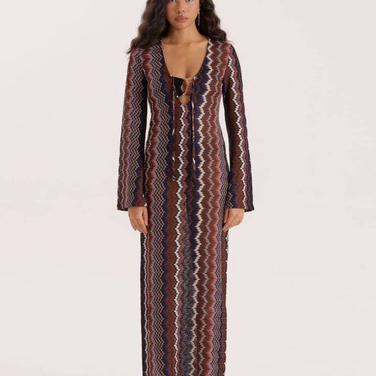 4th & Reckless Knitted Maxi Beach Dress Multi