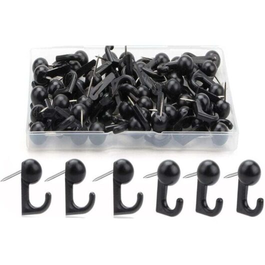 50 Pieces Black Push Pins, Wall Pins, Bed Bugs, Cork Board Pins, Plug-in, Bed Bug Control, for World Map Wall Display Board