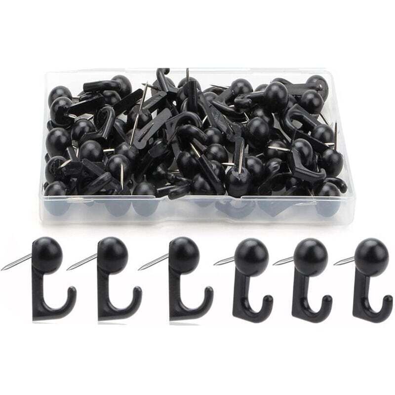 50 Pieces Black Push Pins, Wall Pins, Bed Bugs, Cork Board Pins, Plug-in, Bed Bug Control, for World Map Wall Display Board