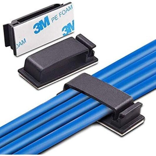50pcs Adhesive Cable Clips, Self-Adhesive Ties for Wire Management at Home, Office and Car