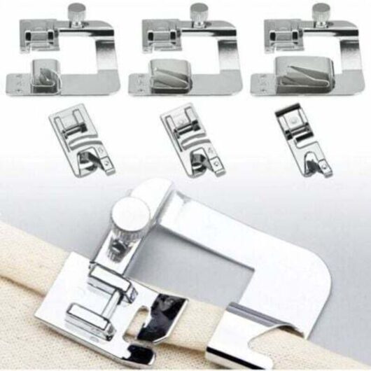 6-Piece Sewing Machine Accessories Hemming Foot 4/8" 13mm 6/8" 19mm 8/8" 25mm