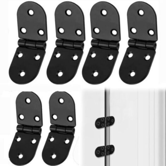 6 Pieces Plate Hinge, Invisible Hinge, Hinge With Screws for Furniture, 180 Degree Screw-on Round Hinges, for Closet Door/Small