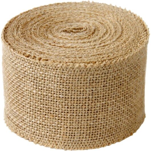 8cm Wide Burlap Fabric - Rustic Ribbon Roll for diy Decoration (10m)