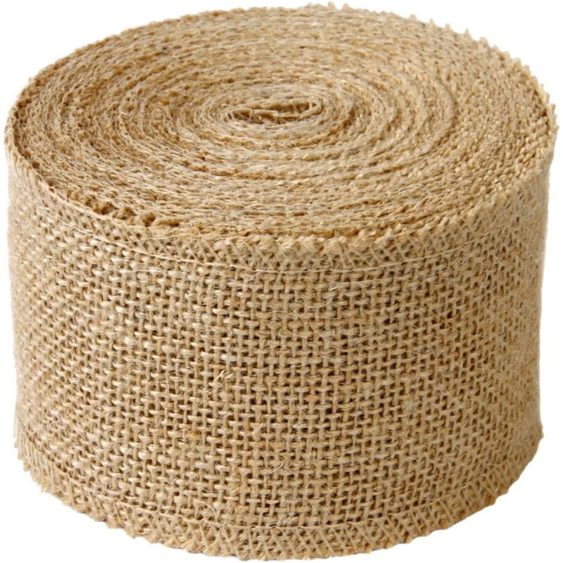 8cm Wide Burlap Fabric - Rustic Ribbon Roll for diy Decoration (10m)