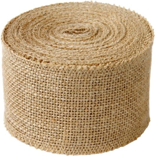 8cm Width Burlap Fabric - Rustic Ribbon Roll for diy Decoration (10M)