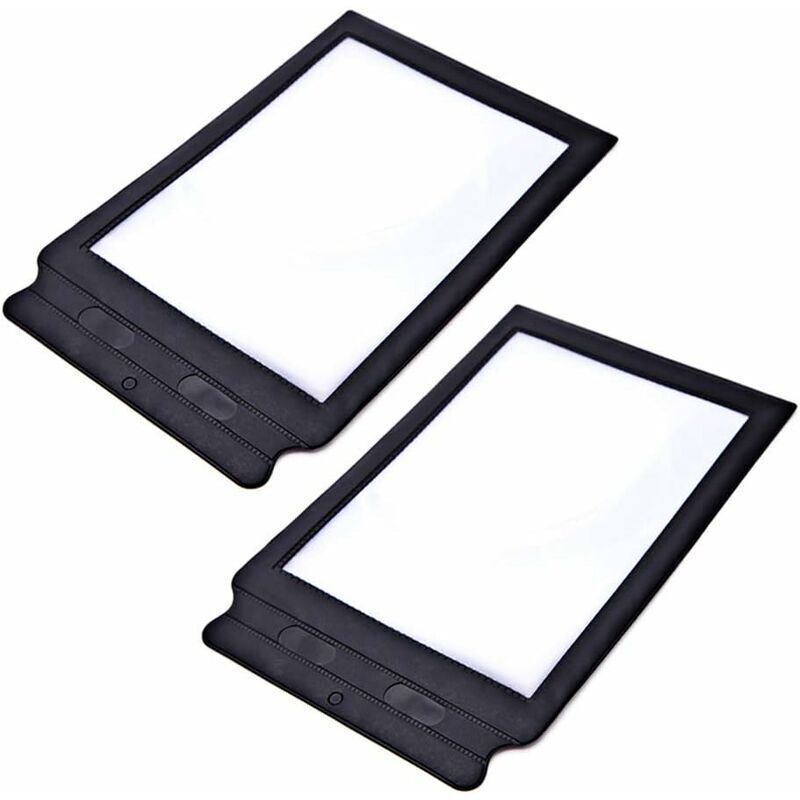 A4 Reading Magnifying Glass, 2 Pack, Large 3x Magnifying Glass, Plastic Rectangular Magnifying Glass for the Visually Impaired, Suitable for Elderly,