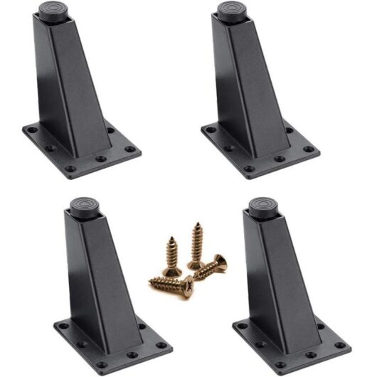 Adjustable Aluminum Alloy Furniture Legs - Sofa Table, 4 Pieces Black