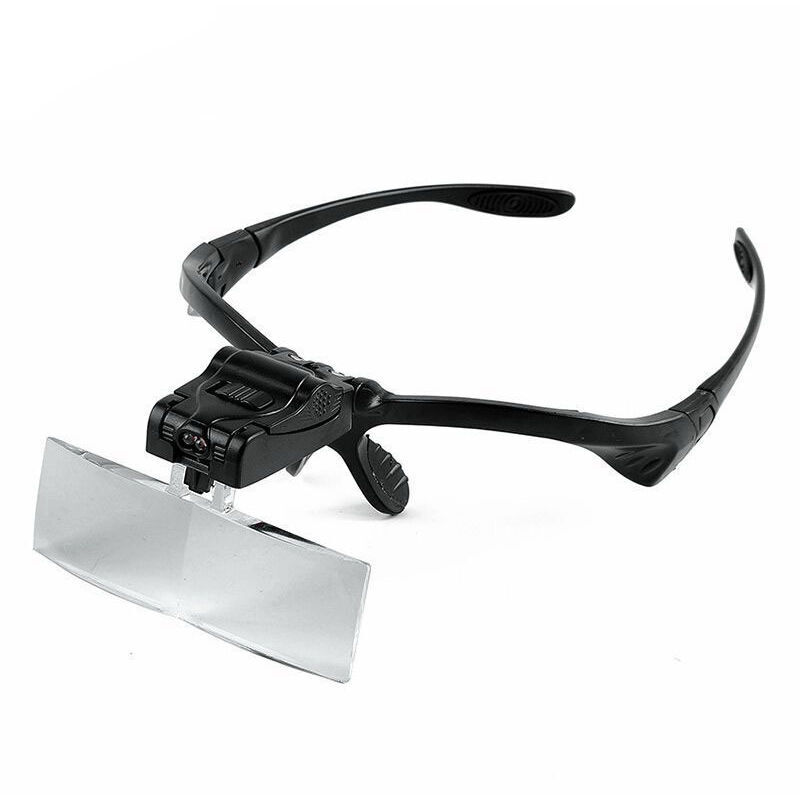 Ahlsen Headband Magnifying Glass with LED Light, Hands-Free Reading Stand, Magnifying Glasses with 5 Removable Lenses for Reading, Viewing and