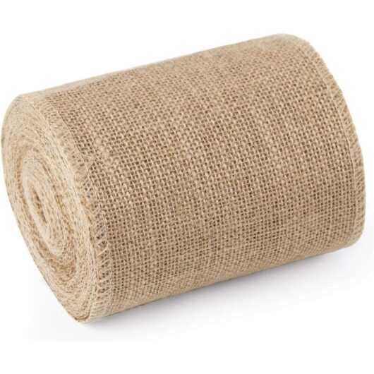Aougo - 15cm Wide Burlap - Rustic Ribbon Roll for diy Craft Craft Favor Decoration, 10M
