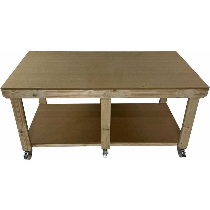 Arbor Garden Solutions - Wooden mdf Top Wide Workbench (3ft x 6ft) With wheels