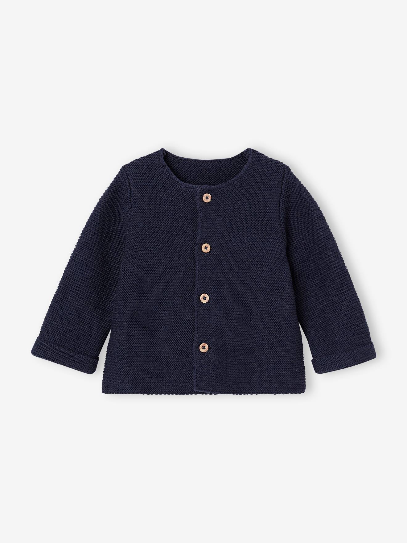 Baby Cardigan - BASICS 100% Cotton navy blue