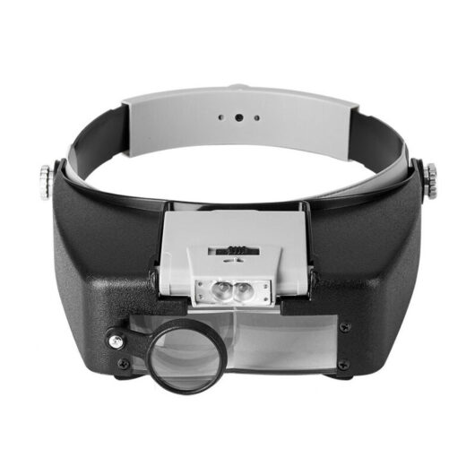 Bandeau Loupe Horloger Mains Libres Loupe avec Lumière Casque Loupe Grossissante avec LED Lumière, pour Horloger, Bijoutier, Lecture