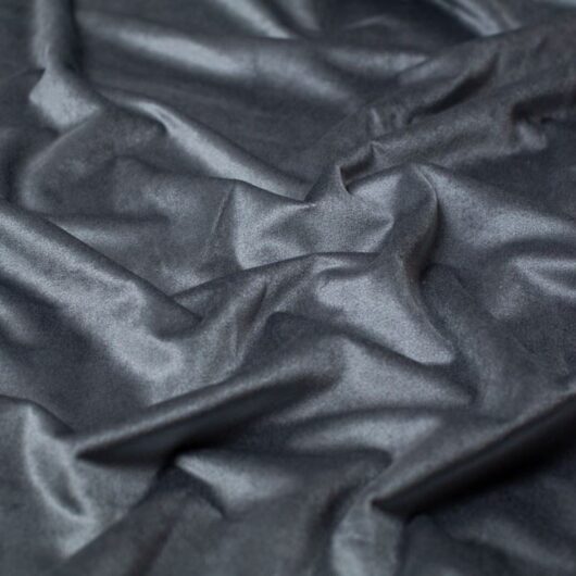 Belissimo Heavy Velvet Stretch Knit Fabric Grey
