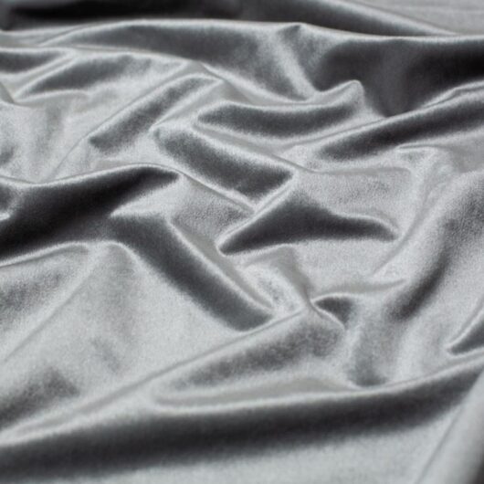 Belissimo Heavy Velvet Stretch Knit Fabric Light Grey
