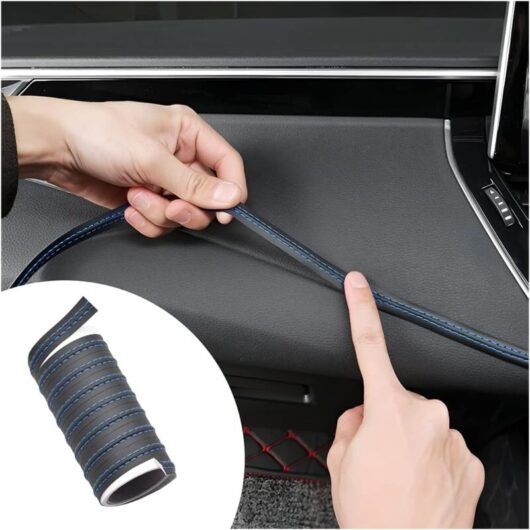 Blue Car Interior Moulding Trim, Car Interior Decorative Strips, 2M Trim Strip Stickers, Decorative Line For Universal Interior Car Accessories
