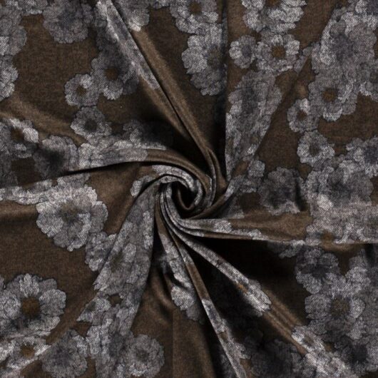 Brushed Sweater Knit Stretch Fabric Brown