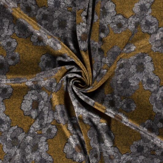 Brushed Sweater Knit Stretch Fabric Ochre