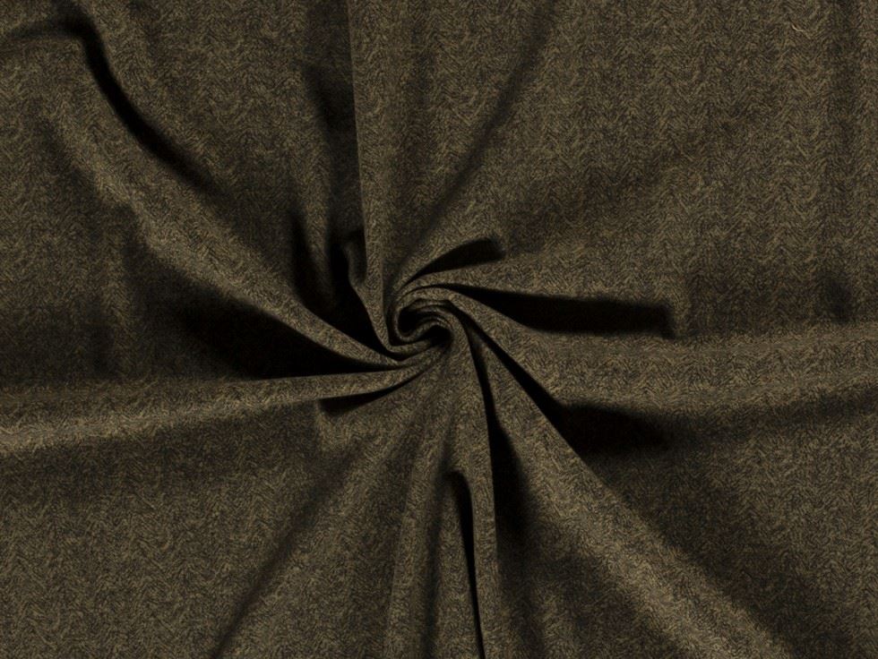 Brushed Textured Stretch Knit Fabric Olive