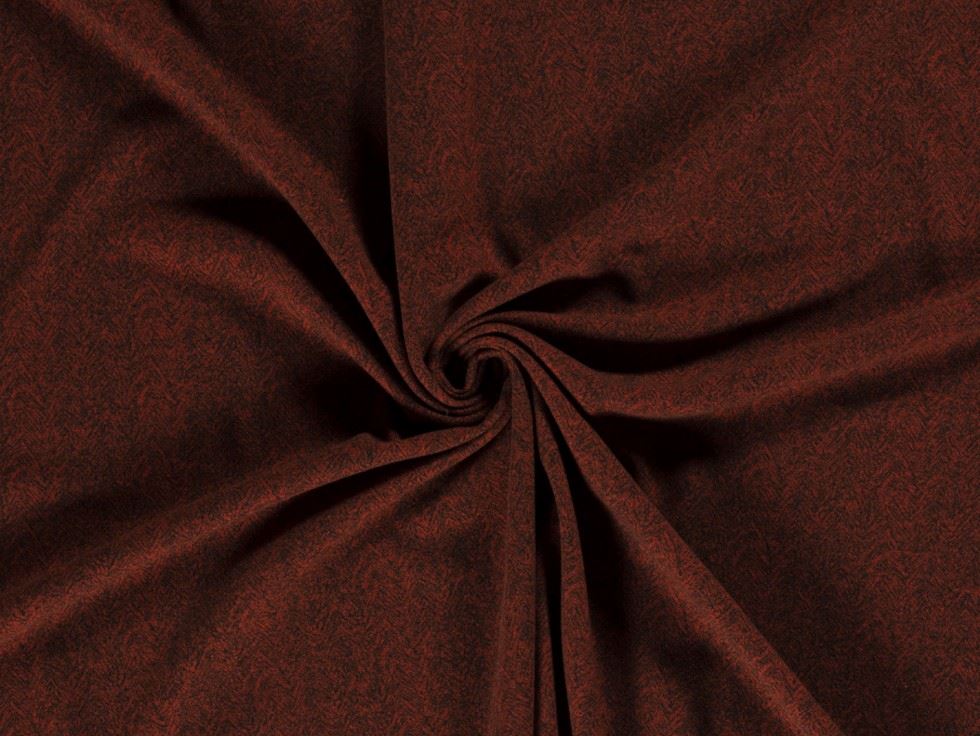 Brushed Textured Stretch Knit Fabric Rust