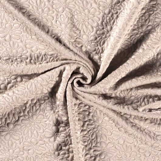 Bubble Jacquard Stretch Knit Fabric Beige